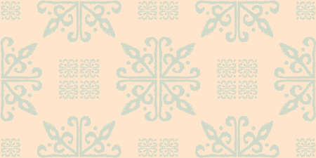 Christmas drawing with snowflakes. The Nordic style. Folk print with flakes. Scandinavian, Portuguese ornament. Spanish porcelain. Oriental damask. Ethnic motif. Ikat geometric folklore background.のイラスト素材