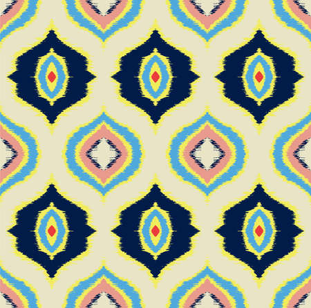 Ikat geometric folklore ornament with diamonds. Tribal ethnic vector texture. Seamless striped...