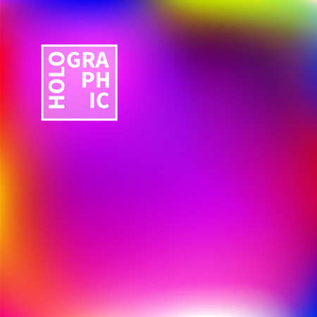 Holographic Vector Background. Iridescent Foil. Glitch Hologram. Pastel neon rainbow. Ultraviolet...