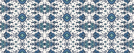 Ikat geometric folklore ornament. Oriental vector damask pattern. Ancient art of Arabesque. Tribal...
