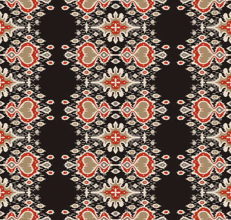 Ikat geometric folklore ornament. Oriental vector damask pattern. Ancient art of Arabesque. Tribal...