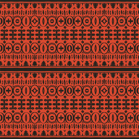 Seamless African pattern. Ethnic carpet with chevrons. Tribal vector ornament. Aztec style. Geometric mosaic on the tile, majolica. Ancient interior. Modern rug. Geo print on textile. Kente Cloth.のイラスト素材