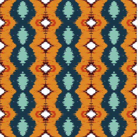 Ikat border. Geometric folk ornament. Tribal vector texture. Seamless striped pattern in Aztec style. Ethnic embroidery. Indian, Scandinavian, Gypsy, Mexican, African rug.のイラスト素材