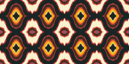 Ikat geometric folklore ornament with diamonds. Tribal ethnic vector texture. Seamless striped pattern in Aztec style. Folk embroidery. Indian, Scandinavian, Gypsy, Mexican, African rug.のイラスト素材