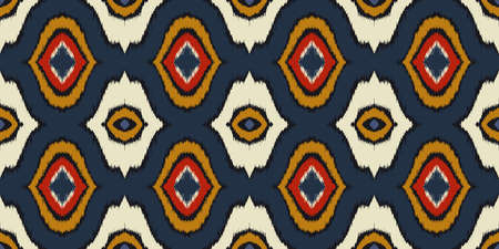 Ikat geometric folklore ornament with diamonds. Tribal ethnic vector texture. Seamless striped pattern in Aztec style. Folk embroidery. Indian, Scandinavian, Gypsy, Mexican, African rug.のイラスト素材