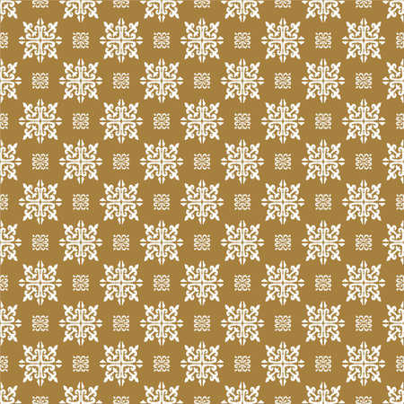 Christmas drawing with snowflakes. The Nordic style. Folk print with flakes. Scandinavian, Portuguese ornament. Spanish porcelain. Oriental damask. Ethnic motif. Ikat geometric folklore background.のイラスト素材