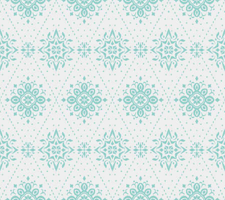 Ikat seamless pattern. Border with snowflakes. Openwork lace. New year Christmas background. Vector...
