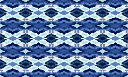 Ikat geometric folklore ornament with diamonds. Tribal ethnic vector texture. Seamless striped...