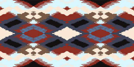 Ikat geometric folklore ornament with diamonds. Tribal ethnic vector texture. Seamless striped...