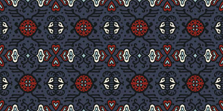 Tribal vector ornament. Seamless African pattern. Ethnic carpet with chevrons. Aztec style....