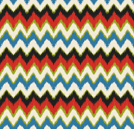 Ikat border. Geometric folk ornament. Ink on clothes. Tribal vector texture. Seamless striped pattern in Aztec style. Ethnic embroidery. Indian, Scandinavian, Gypsy, Mexican, African rug.のイラスト素材