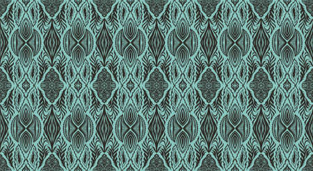 Geometric damascus ornament. Ikat border. Ethnic embroidery with leaves and monograms. Tribal vector...