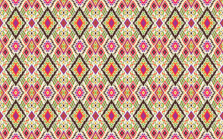 Tribal vector ornament. Seamless African pattern. Ethnic carpet with chevrons. Aztec style. Geometric mosaic on the tile, majolica. Ancient interior. Modern rug. Geo print on textile. Kente Cloth.の写真素材