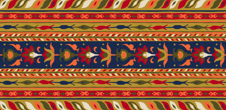 Ikat geometric folklore ornament with diamonds. Tribal ethnic vector texture. Seamless striped...