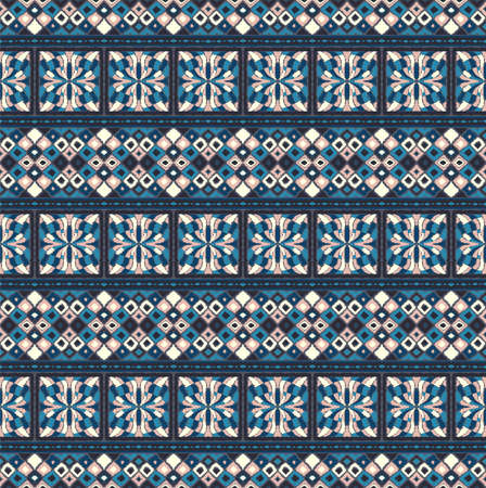 Ikat geometric folklore ornament. Tribal ethnic vector texture. Seamless striped pattern in Aztec...