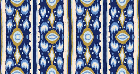 Ikat geometric folklore ornament. Tribal ethnic vector texture. Seamless striped pattern in Aztec...