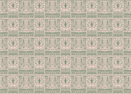 Ikat border. Geometric folk ornament. Tribal vector texture. Seamless striped pattern in Aztec...
