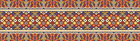 Ikat geometric folklore ornament. Tribal ethnic vector texture. Seamless striped pattern in Aztec...