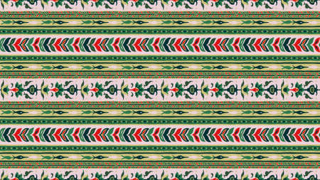 Ikat geometric folklore ornament. Tribal ethnic vector texture. Seamless striped pattern in Aztec...