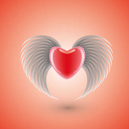 flying heartのイラスト素材