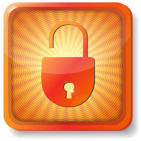 orange open lock iconのイラスト素材