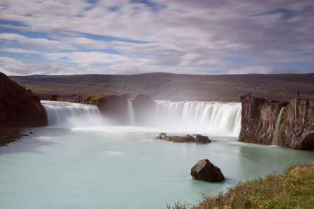 Godafoss waterfall in Iceland.  Long exposureの写真素材