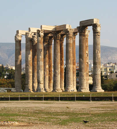 Ruins of the Temple of Olympian Zeus in Athens, Greece, with Corinthian columns.の写真素材
