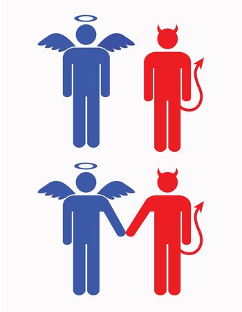 devil and angle are cohesion iconのイラスト素材