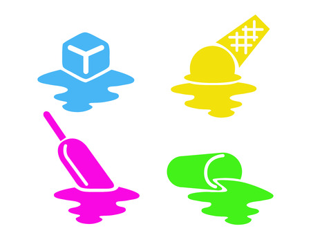 melting dessert,beverage and ice iconのイラスト素材