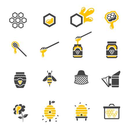 Honey icon set.のイラスト素材