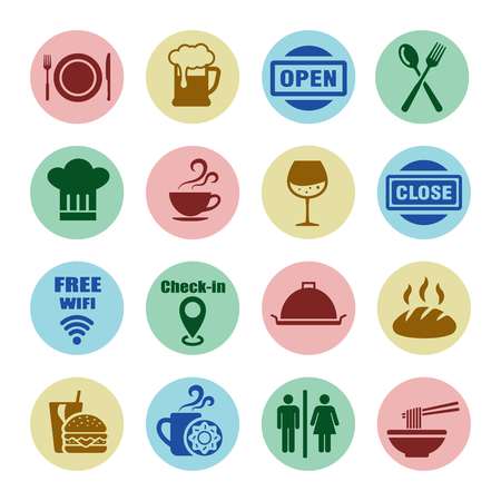 foodshop,restaurant,cafe iconのイラスト素材