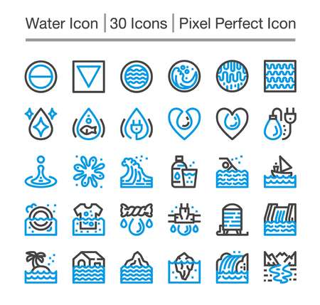 water line icon,editable stroke,pixel perfect iconのイラスト素材