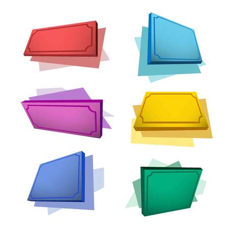 colorful perspective banner collection set,vector and illustrationのイラスト素材