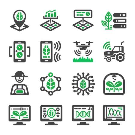 smart farm icon setのイラスト素材