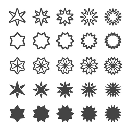 multi pointed star icon setのイラスト素材