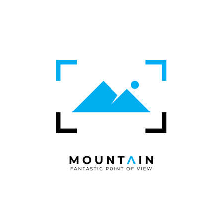 mountain photography logo design vectorのイラスト素材