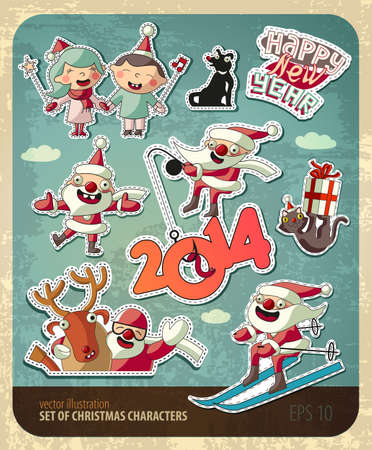 Set of Christmas characters  Eps 10のイラスト素材