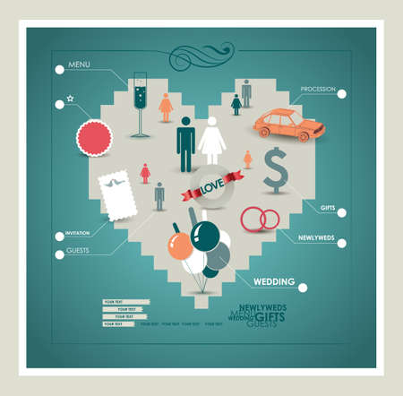 Wedding infographic  Vector illustration  Eps 10のイラスト素材