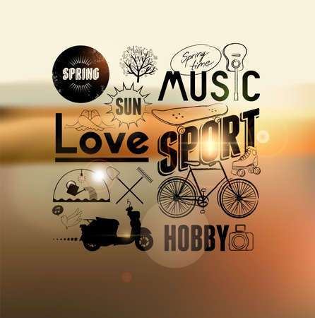 Spring typography backgroundのイラスト素材