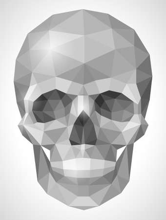 Human skull in origami styleのイラスト素材