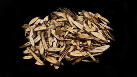 Chinese Herbal medicine on black background