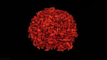 Chinese Herbal medicine on black backgroundの写真素材