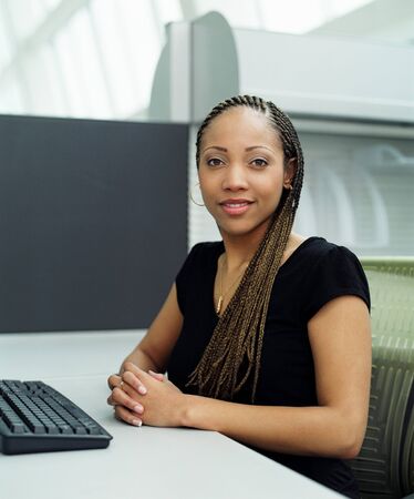 Portrait of young woman sitting