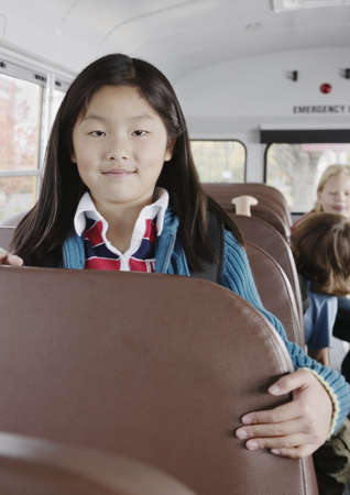 Kids on School Busの写真素材