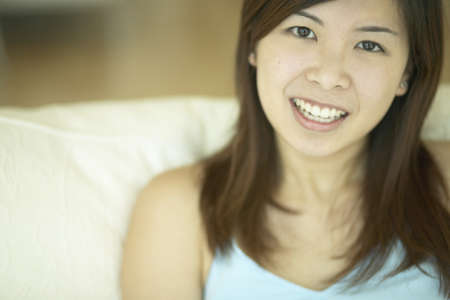 Portrait of a young woman smilingの写真素材