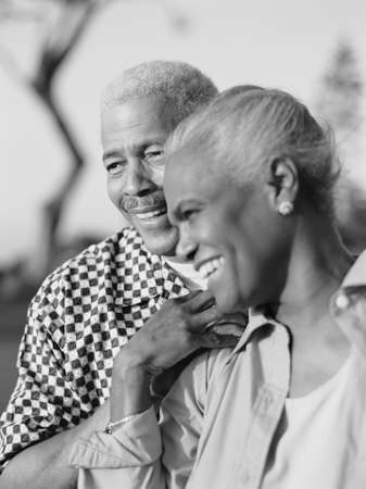 Close-up of a mature couple smilingの写真素材