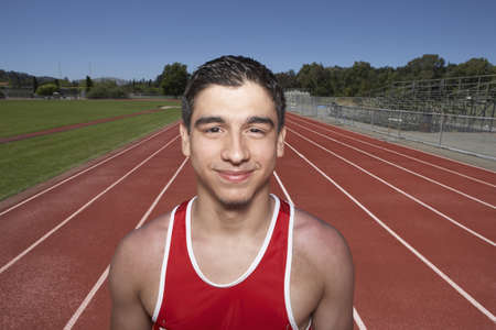 Portrait of male track participantの写真素材