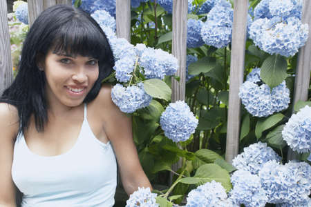 Young woman smiling for the cameraの写真素材