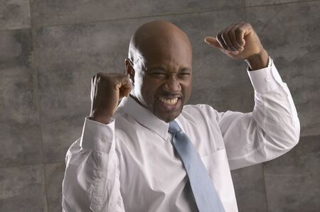 African businessman cheeringの写真素材