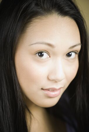 Close up of Pacific Islander woman smilingの写真素材